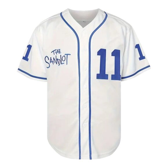 Sandlot Baseball Jersey Yeah-Yeah #11 Stitched White / Blue Men's - Picture 3 of 6